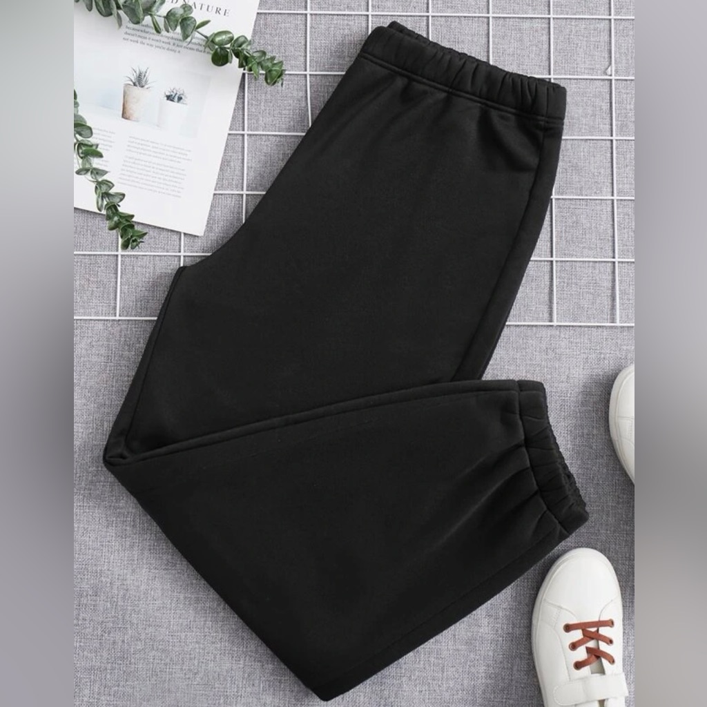 Plus Solid Elastic Sweatpants
